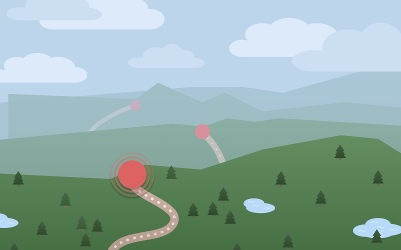 Cesta SNP — illustrated trail map with progress markers